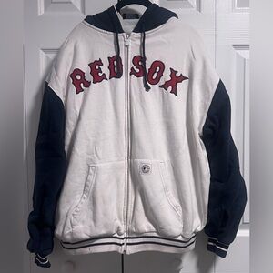 Stiches Boston Red Sox Thick Zip Up Hooded Sweatshirt